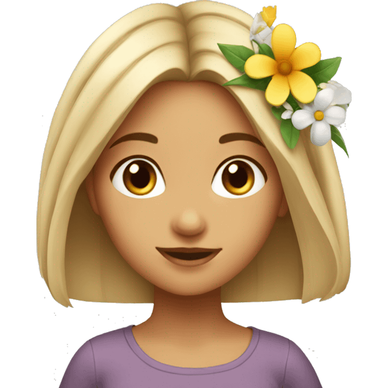 local girl with flower in hair emoji