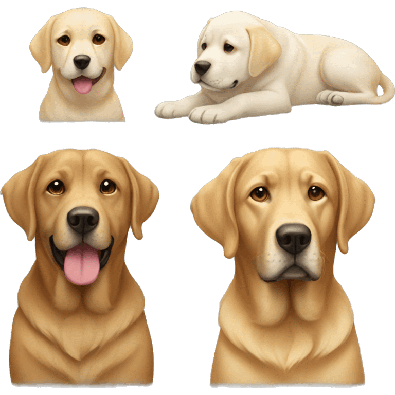 2 golden and 2 labs  emoji