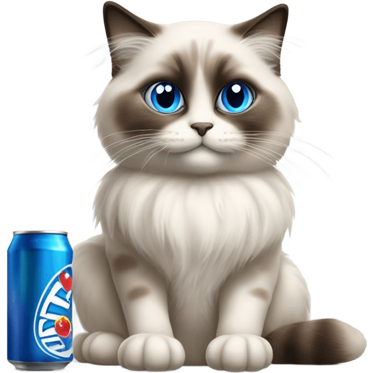 Ragdoll cat drinking a beer emoji