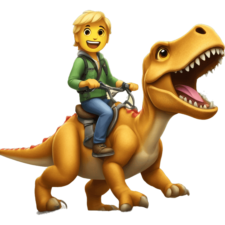 dog riding a dinosaur  emoji