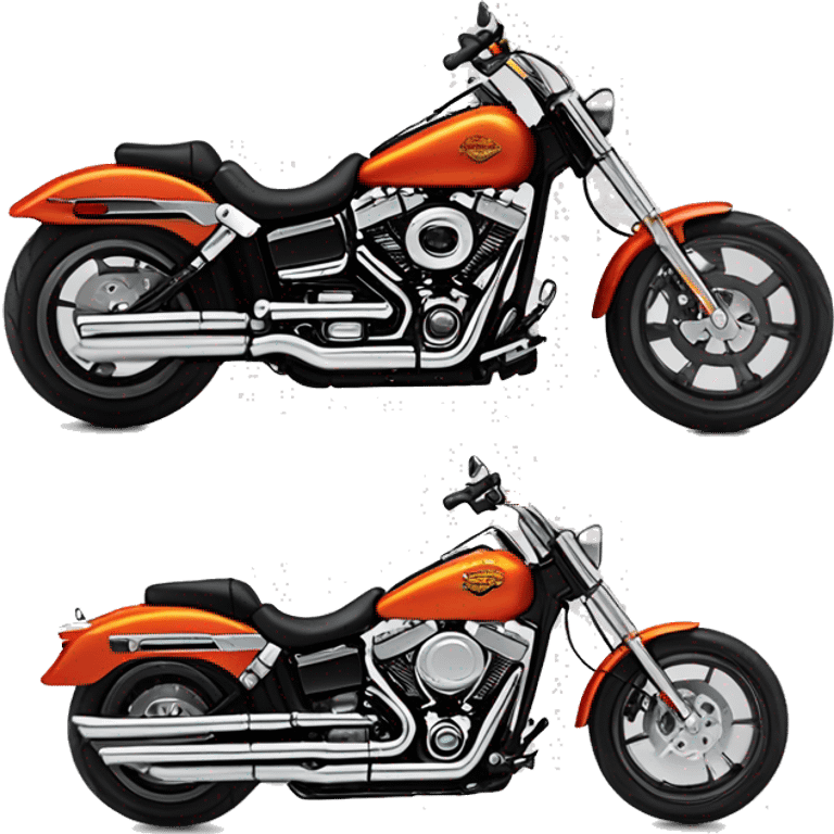 harley Davidson dyna wide glide thats red with orange flames as a paintjob emoji