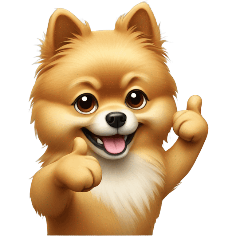 pomeranian giving thumbs up  emoji