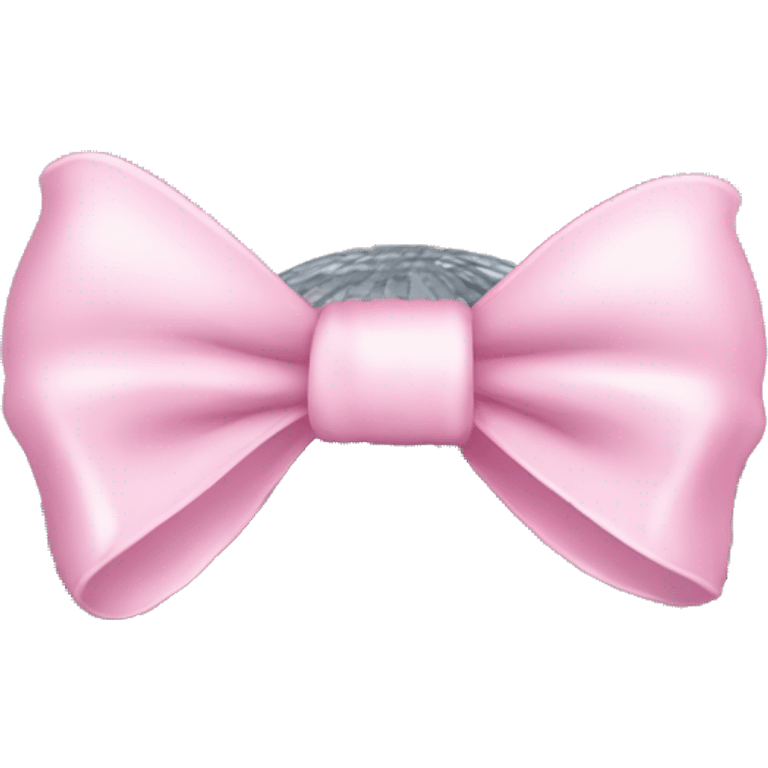 Disco ball with light pink bow emoji