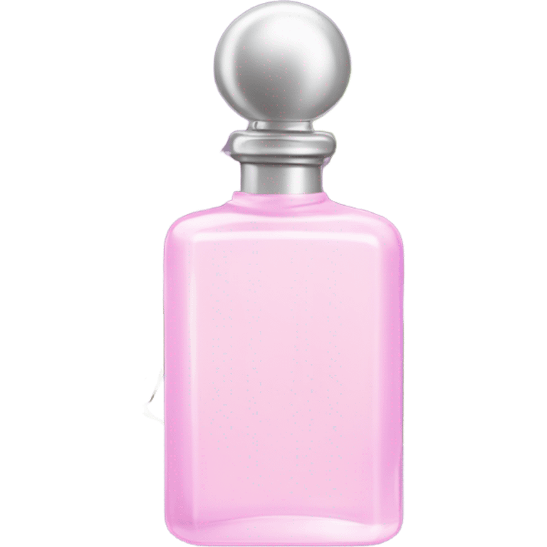 Aesthetic arrangement of pale pink lilacs with a retro-style purple perfume bottle.
 emoji