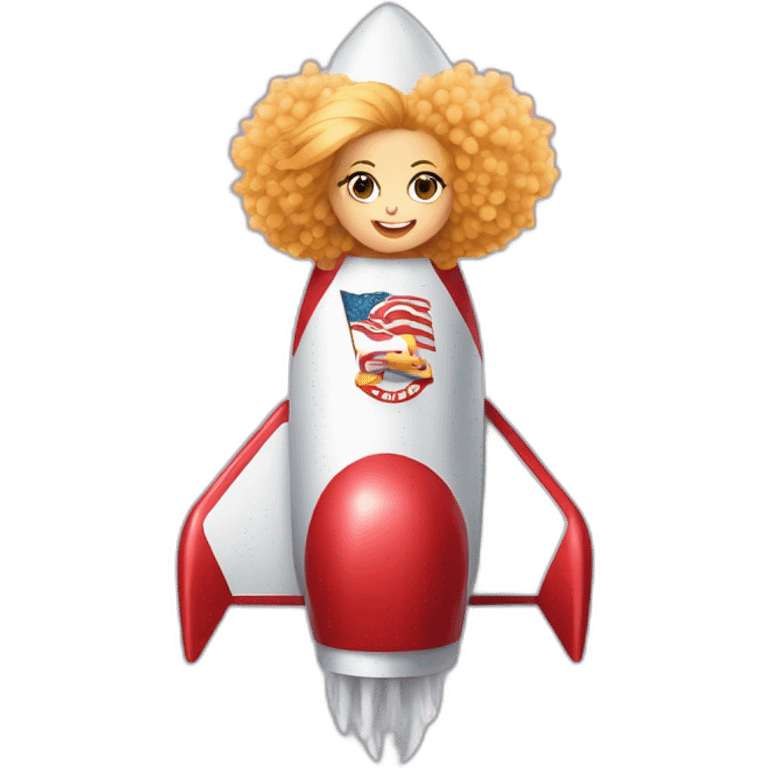 pom pom girl inside a rocket emoji