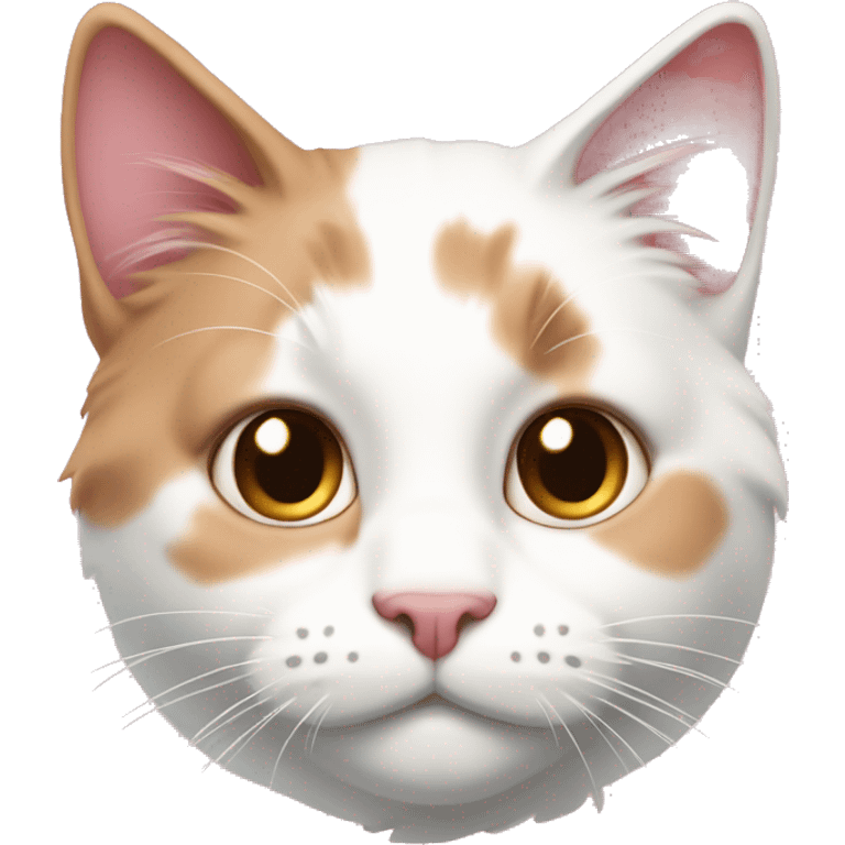 Pink and white calico cat emoji