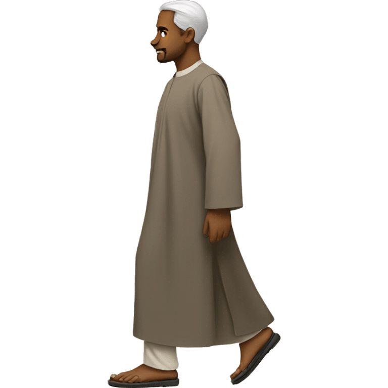 sideview of a man in a thobe walking. emoji