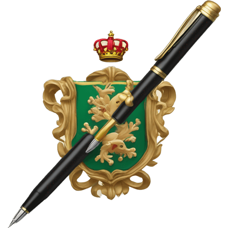 coat-of-arms with fountain pen in center emoji