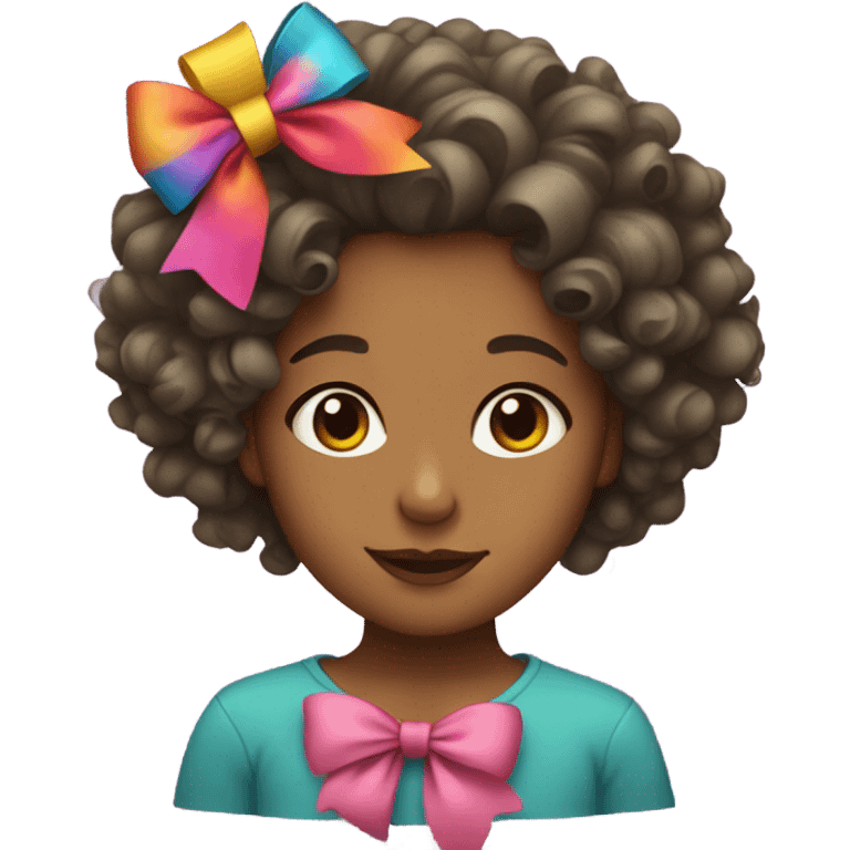 curly girl with bows emoji