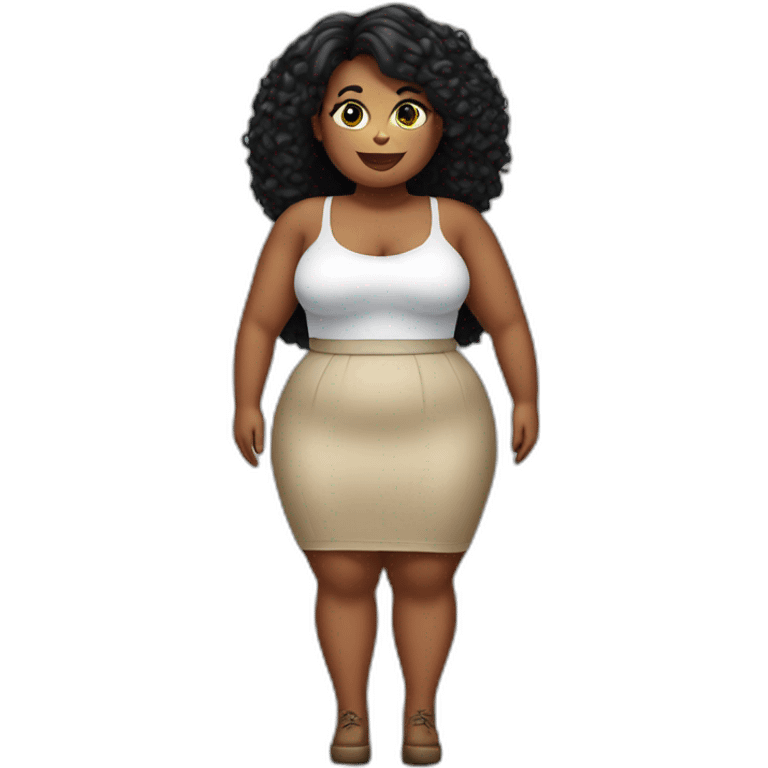 full body curvy beauty-in-a-stockings and skirt emoji