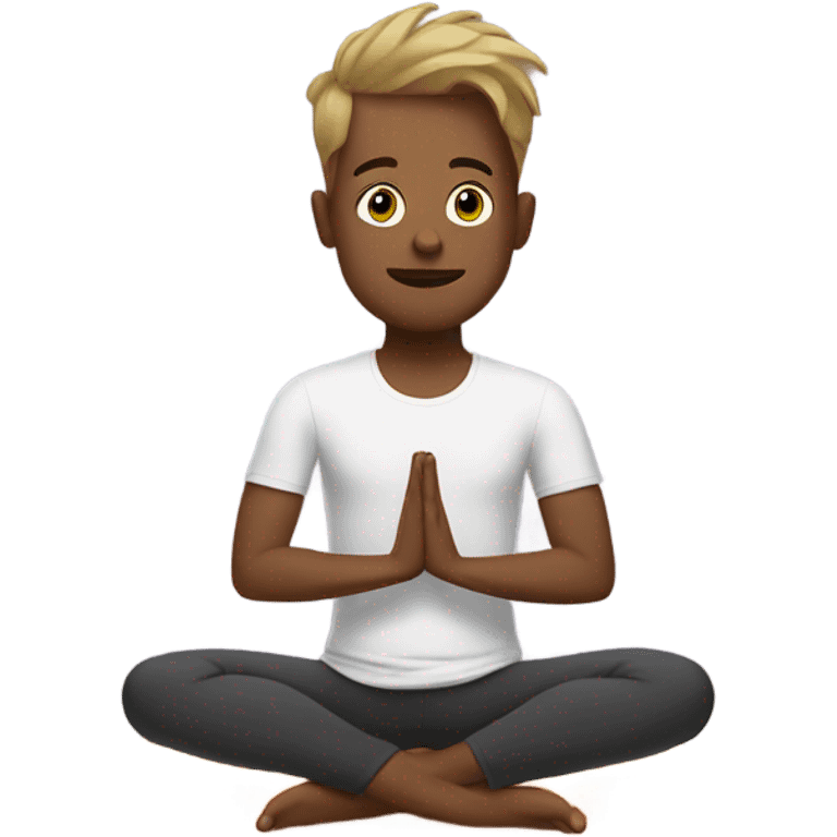 Corey doing yoga emoji