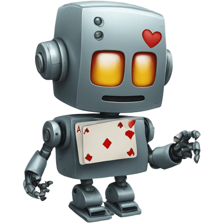 robot playing cards emoji