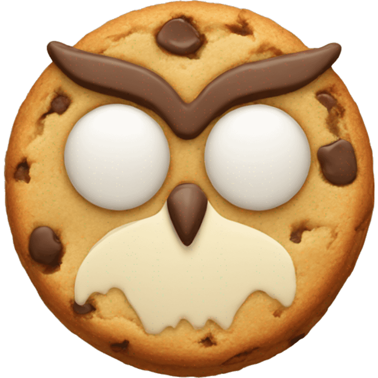 Cookie in the shape of an owl emoji