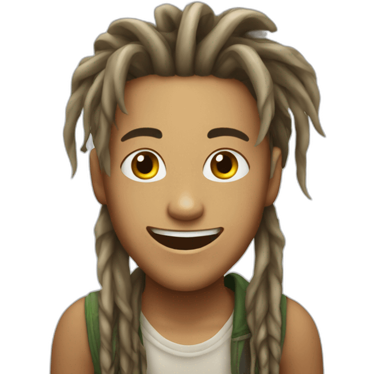 pretty boy with dreadlocks winking emoji