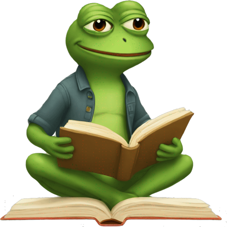 pepe reading book emoji