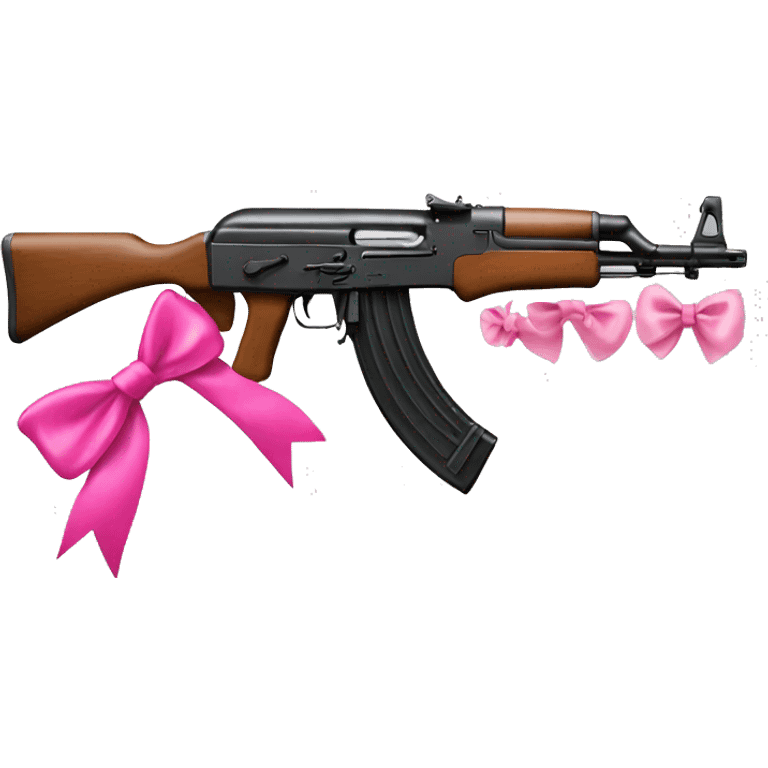 ak 47 with pink bow  emoji