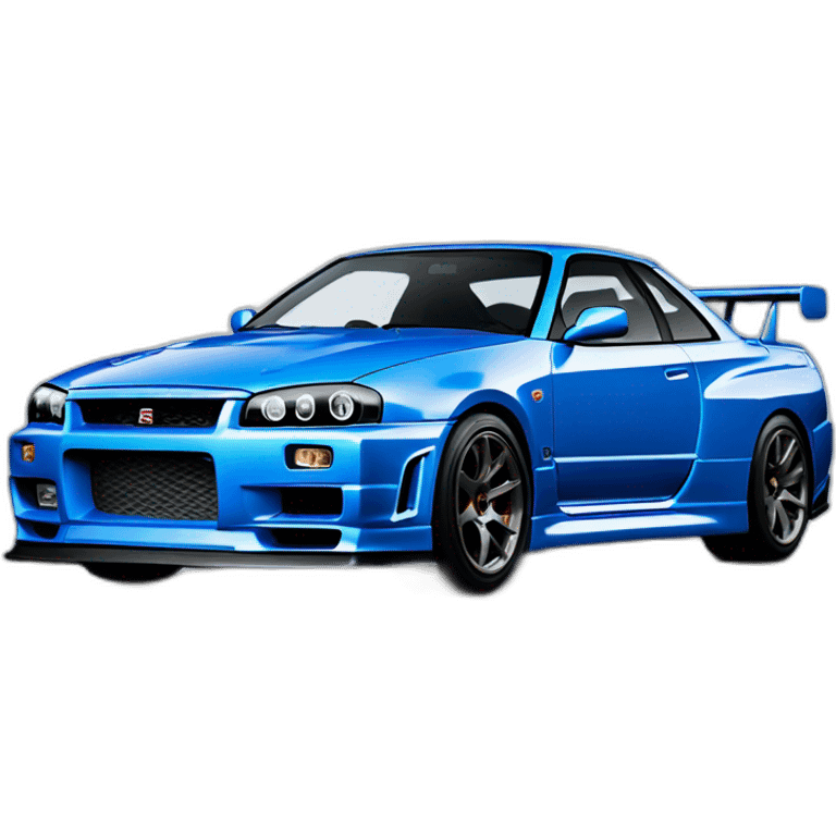 Blue Nissan Skyline GTR R34 emoji