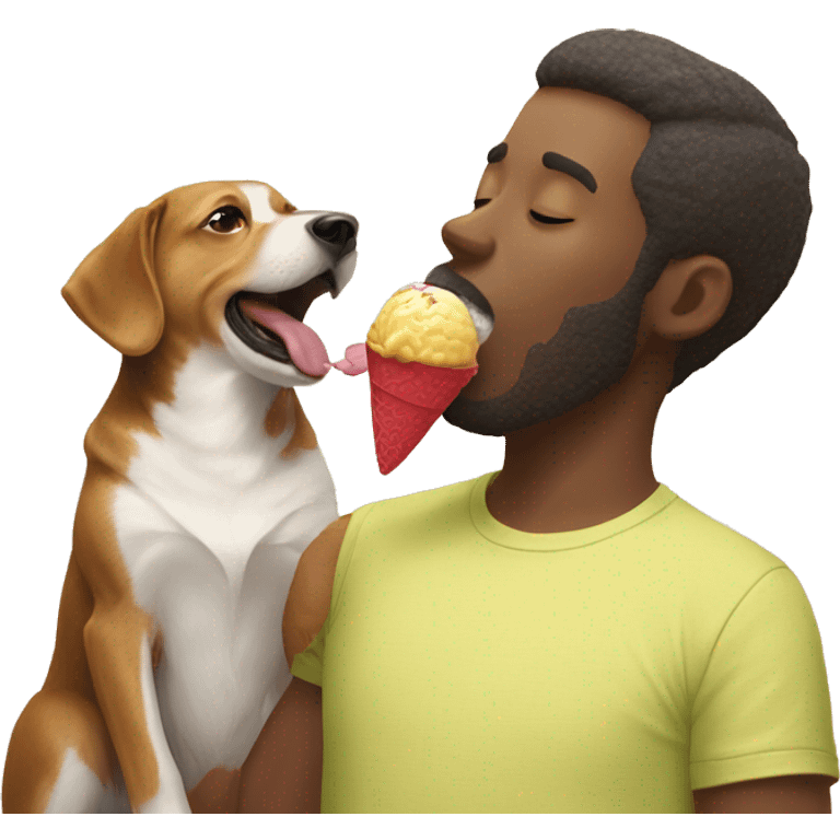 person licking icecream with his dog emoji