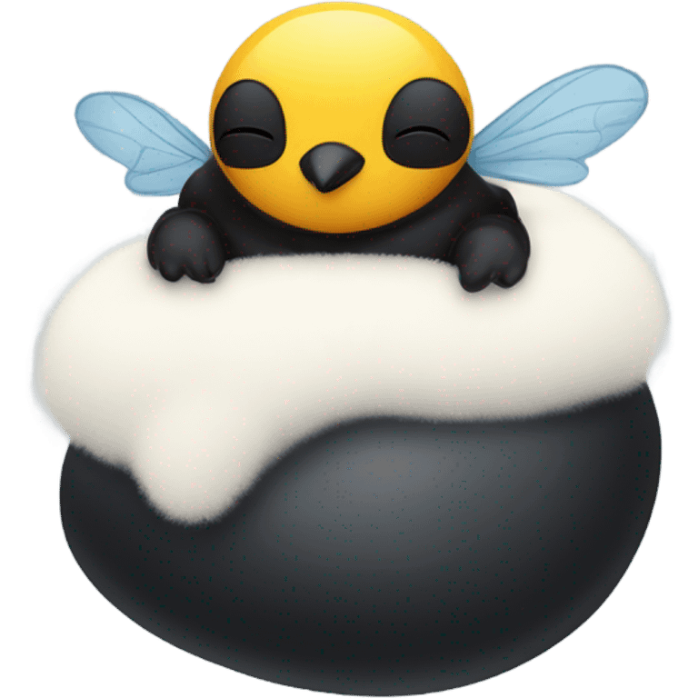 Bee sleeping with penguin  emoji