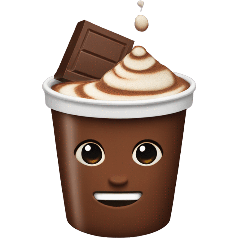 Un chocolate caliente con malvaviscos emoji