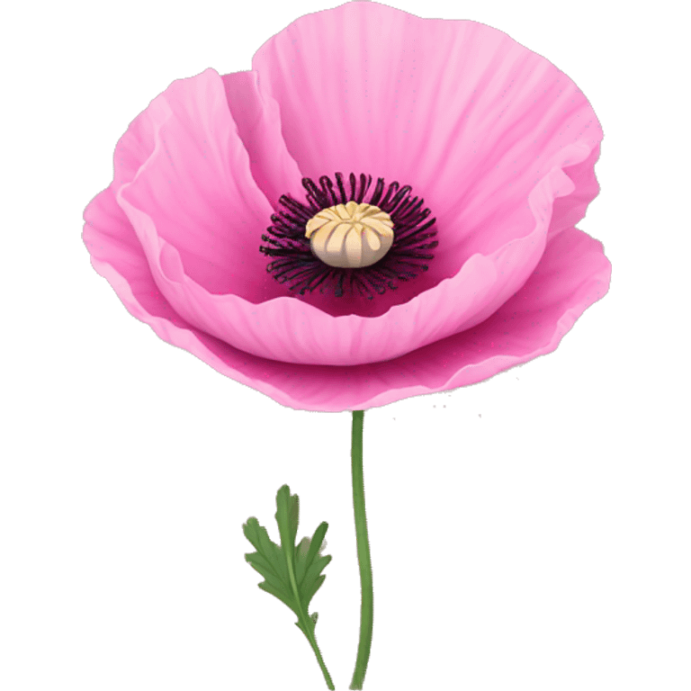 pink poppy flowe emoji