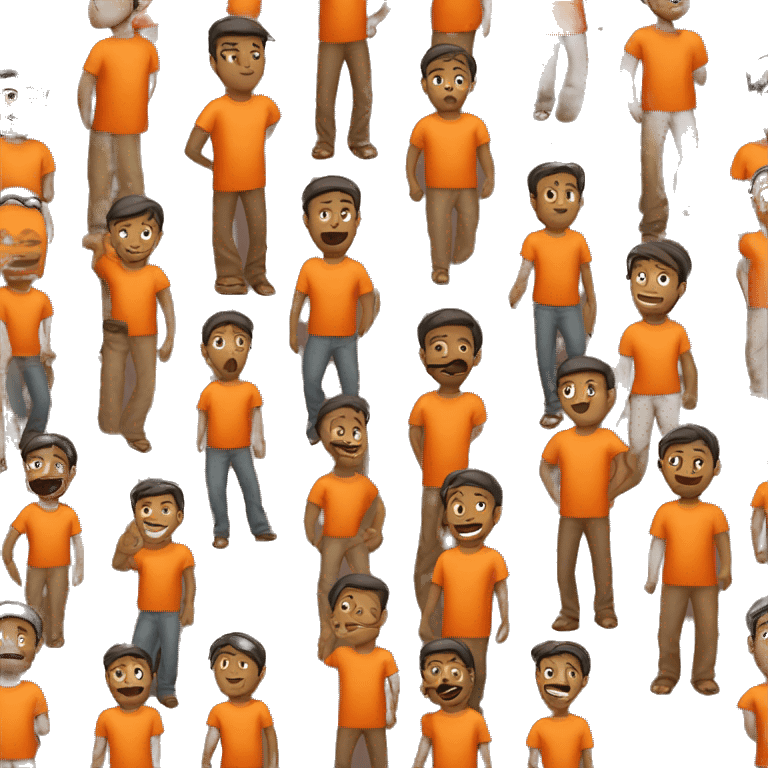 indian man standing orange tshirt  emoji