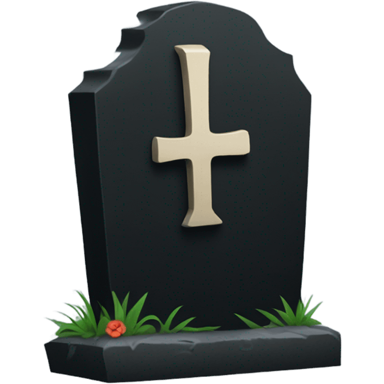 a black grave with the letters RIP emoji