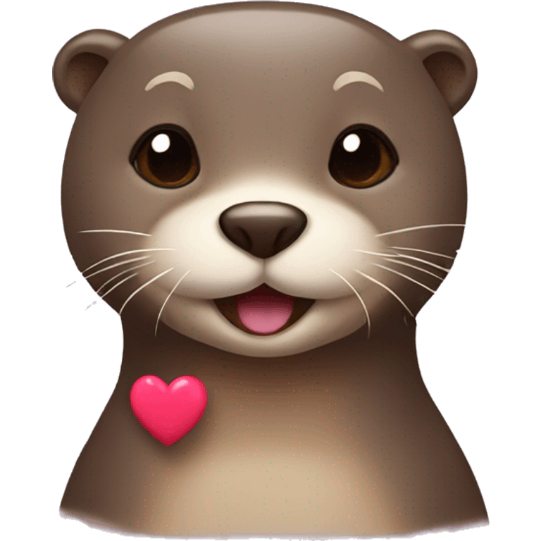 Otter with hearts emoji