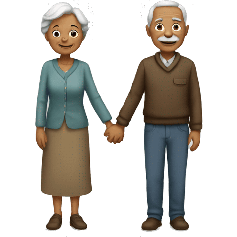 An old couple holding hands  emoji