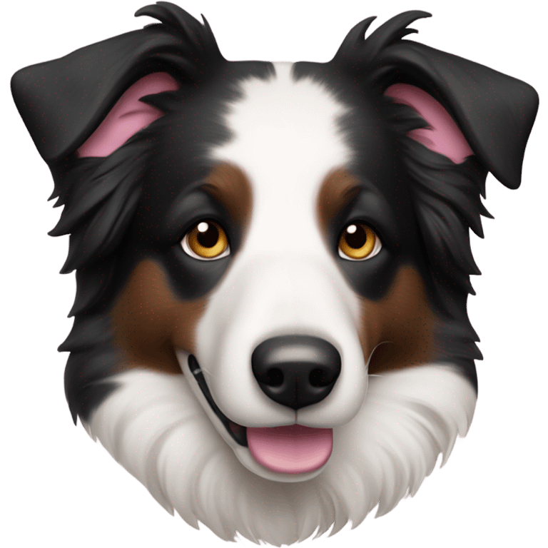 a border collie with a light pink collar emoji