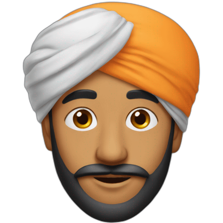 A Sikh man with an orange turban emoji