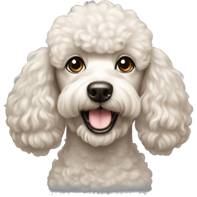 dog face poodle happy emoji