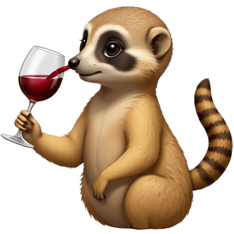 Meerkat drinking from a wine glass emoji