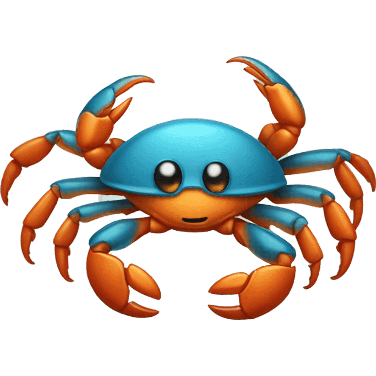 Crab with shy face emoji