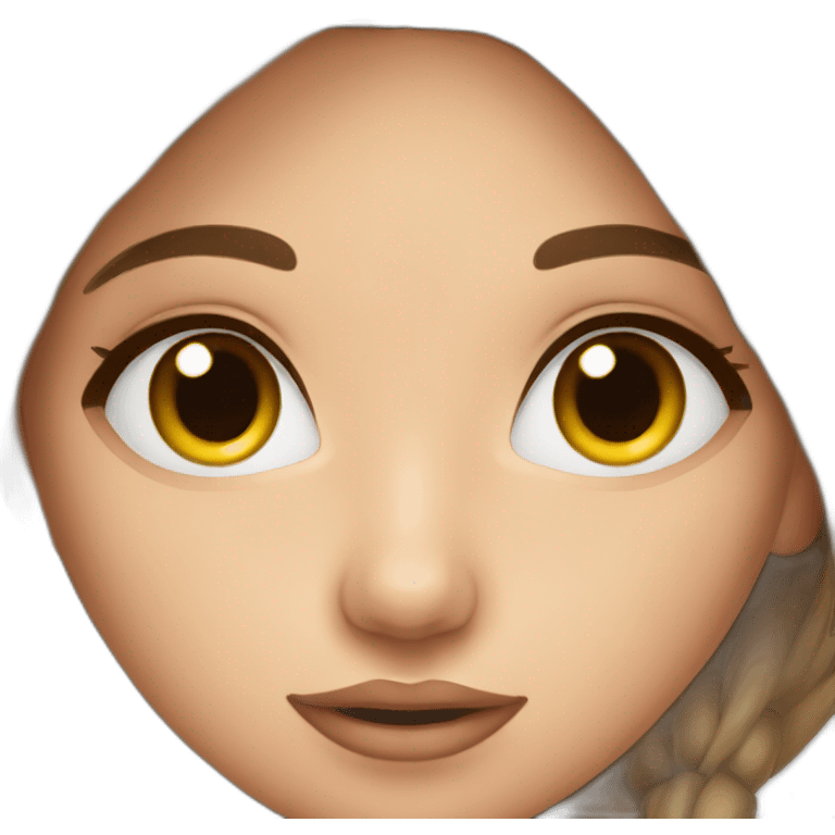 girl with brown hair and lash extensions emoji