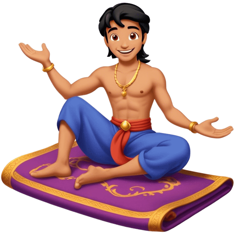 Aladdin on his magic carpet emoji