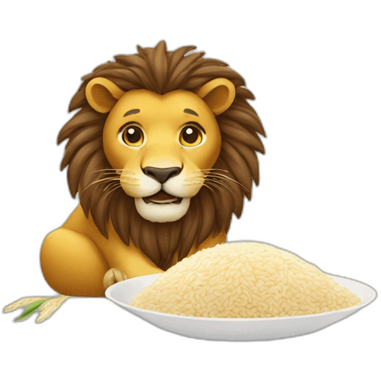 Lion and rice  emoji