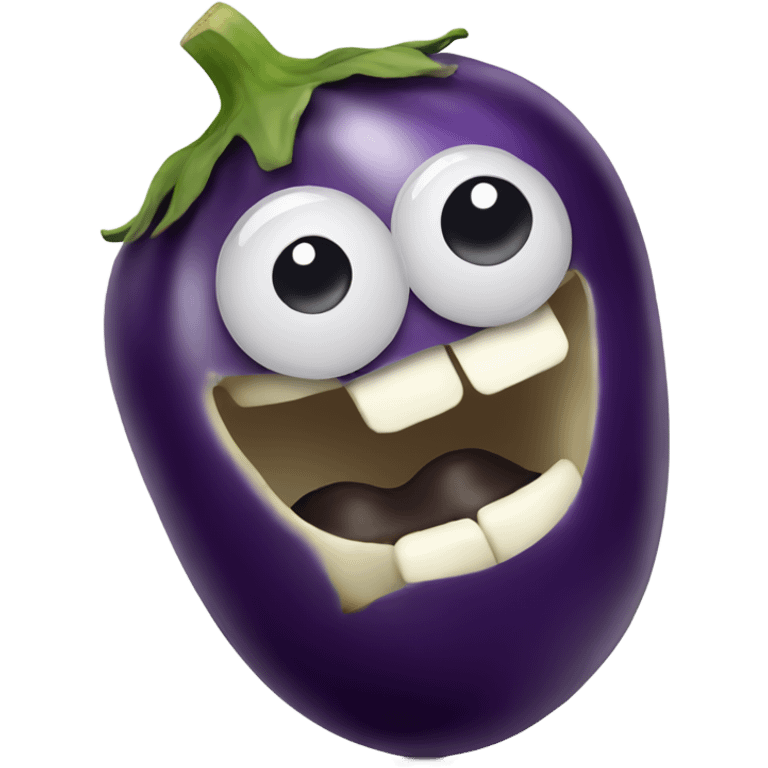 Eggplant eating eggplant emoji