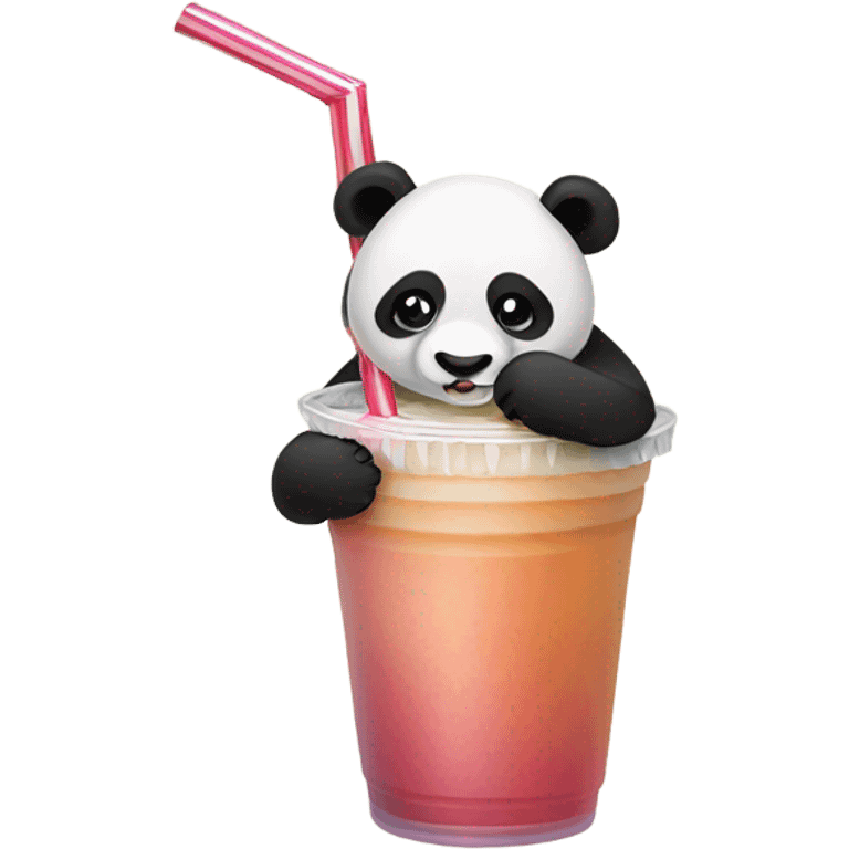 Panda drinking boba emoji