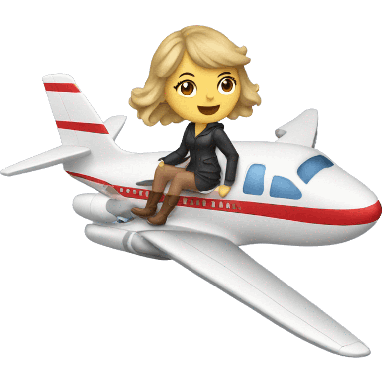 Taylor Swift riding an airplane emoji