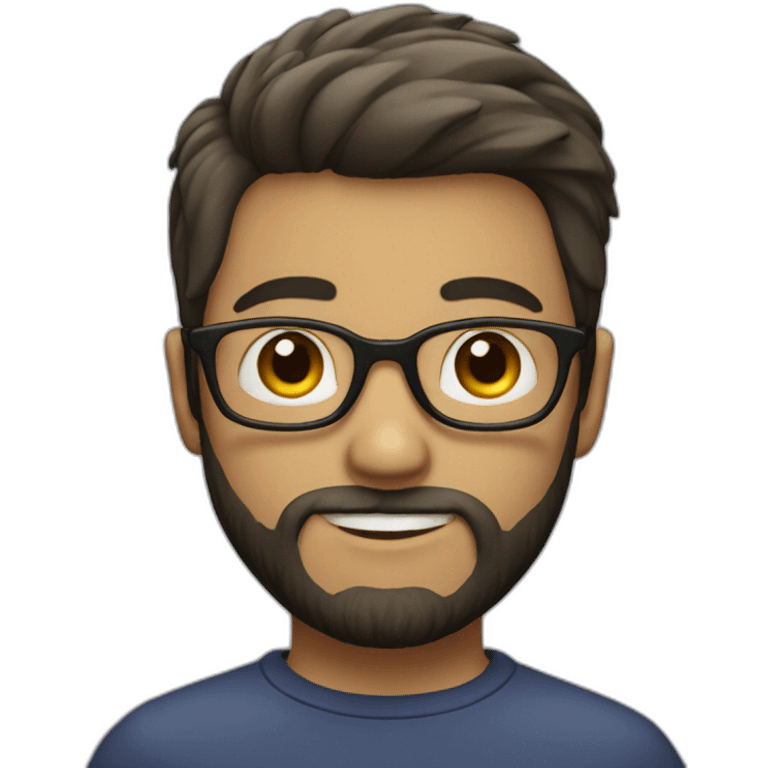 boy with beard, glasses and little hair emoji