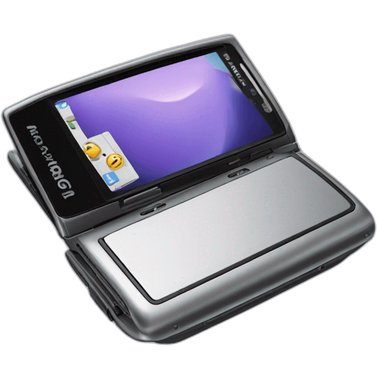 Fold out Motorola Razr V3 mobile device with the iconic clamshell design emoji