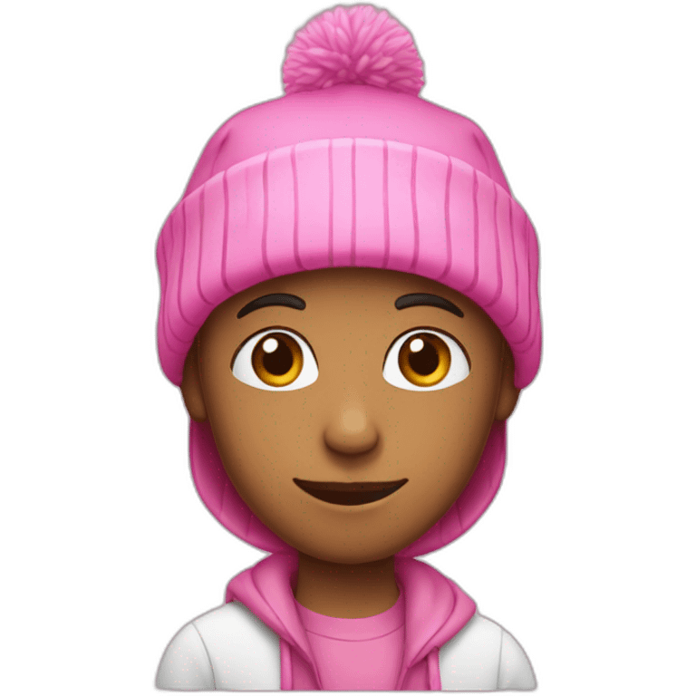 boy with a taper and a pink beanie  emoji