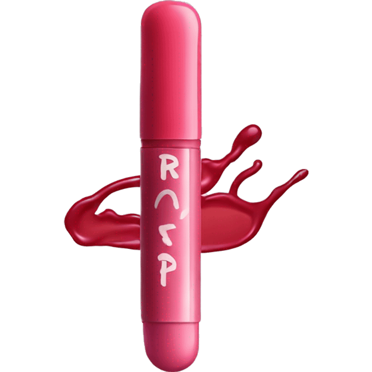 A lipgloss on which the word “rhode” is written emoji