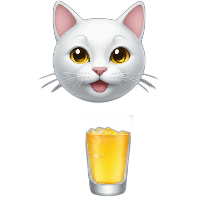 The cat drinks vodka emoji