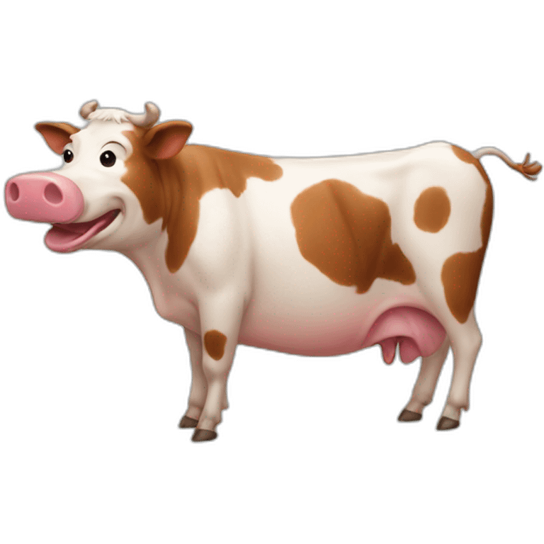 Laughing cow pig emoji