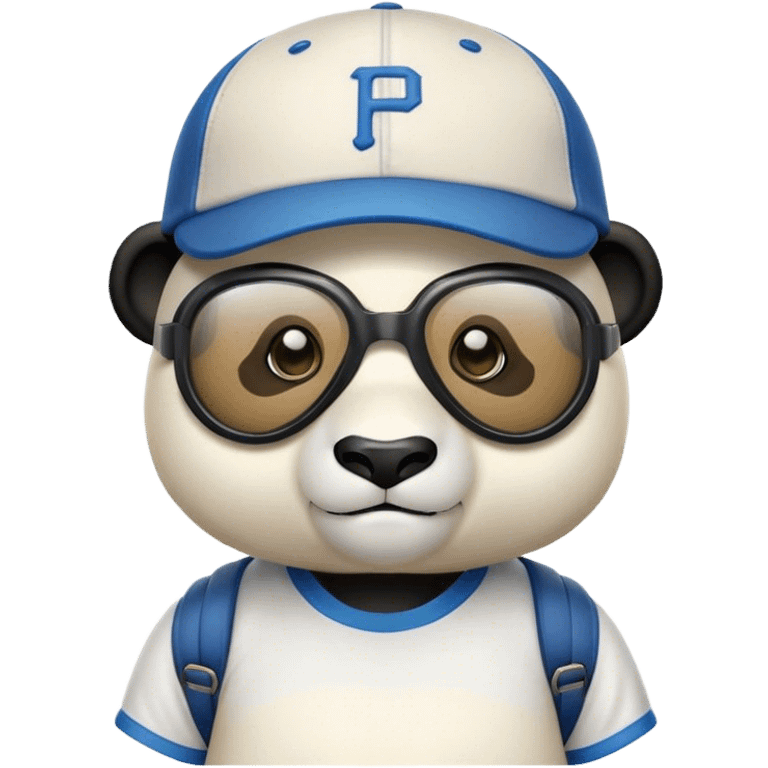 Panda wearing cap and tahirt and goggles emoji