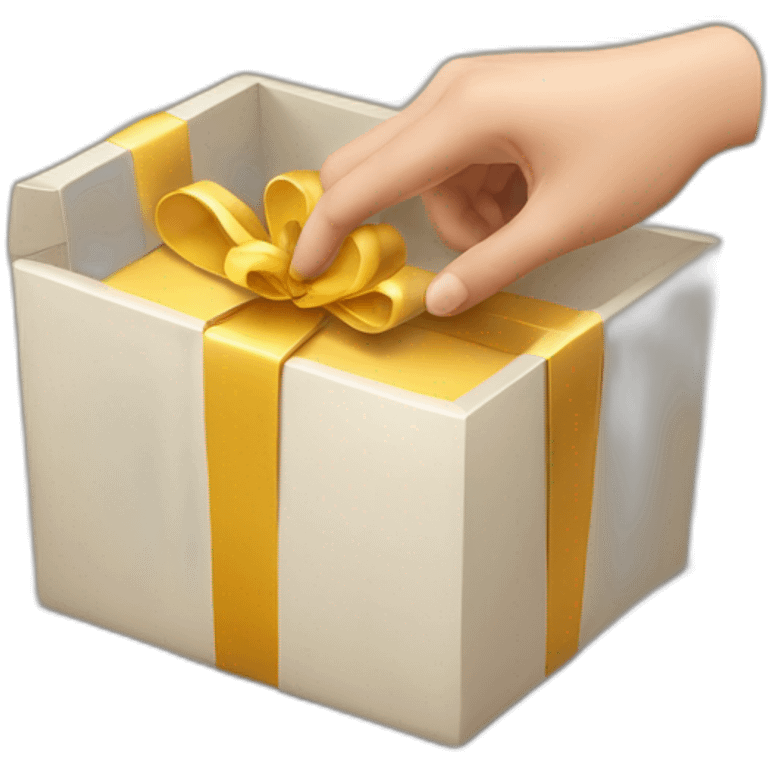 Open gift box with a finger inside emoji