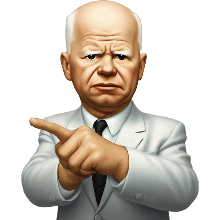 Khrushchev photorealistic threatens with his fist emoji