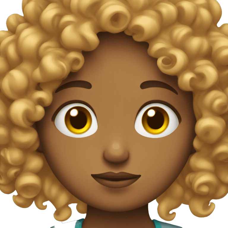 Curly hair girl sleepy  emoji